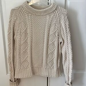 L.L. Bean Cream Cable Knit Sweater